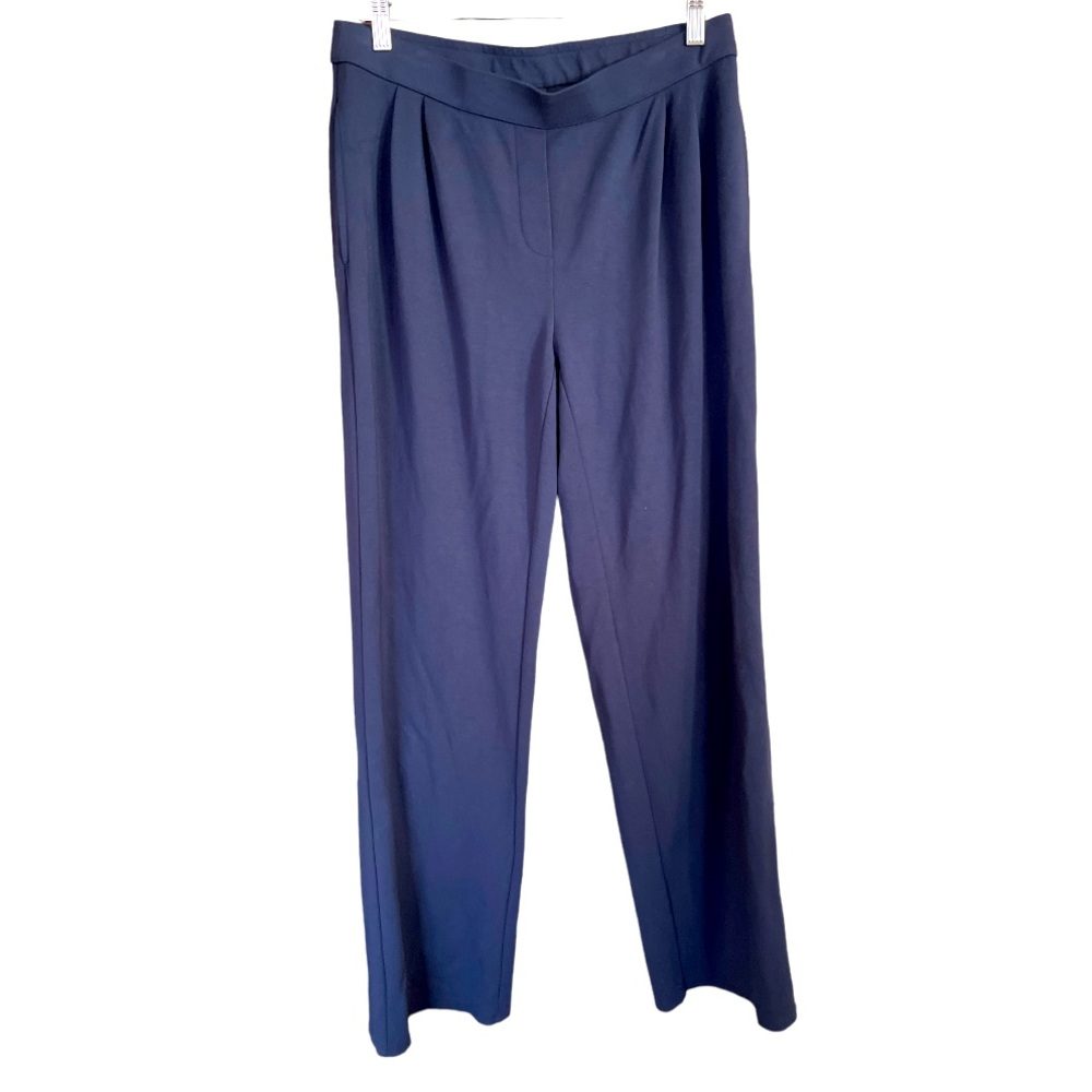 J. Jill Wearever Collection Navy Trouser Style Pull on‎ Straight Leg Pants S